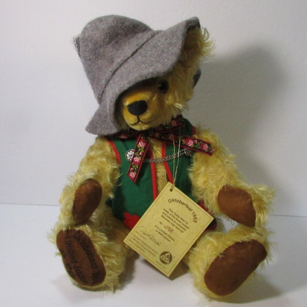 Hermann German mohair Oktoberfest Limited Edition Bear 1995 growler teddy bear